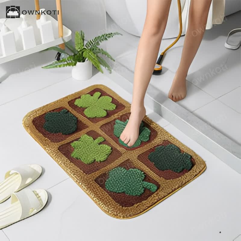 Cute Cartoon Plant Flowers Floor Mat