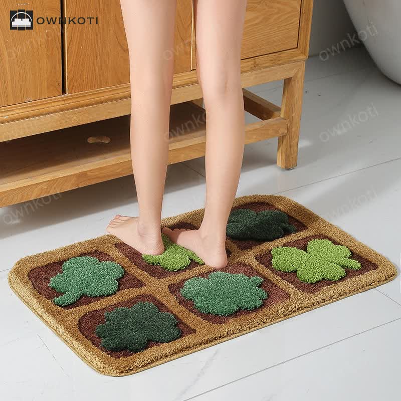 Cute Cartoon Plant Flowers Floor Mat