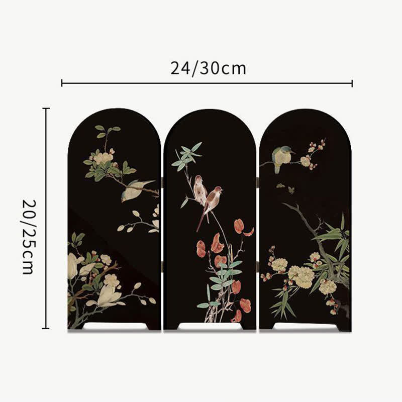 Floral Bird Folding Screen Desktop Painting