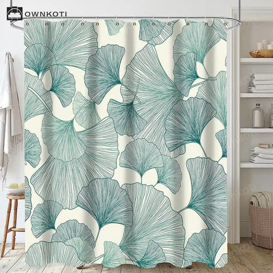 Plant Leaves Waterproof Shower Curtain