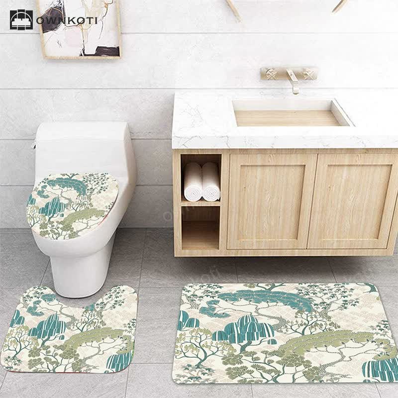 Plant Leaves Waterproof Shower Curtain