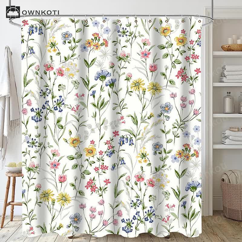 Plant Leaves Waterproof Shower Curtain