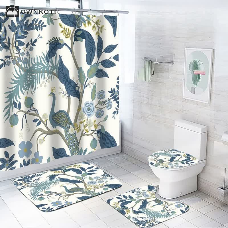 Plant Leaves Waterproof Shower Curtain