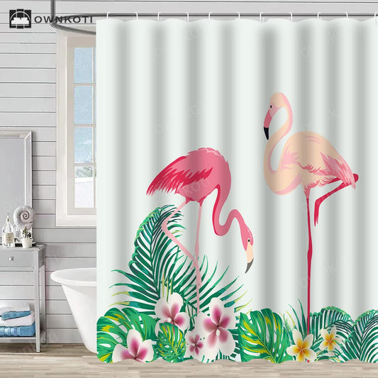 Flamingo Waterproof Decorative Shower Curtain