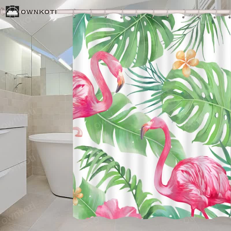 Waterproof Tropical Style Shower Curtain