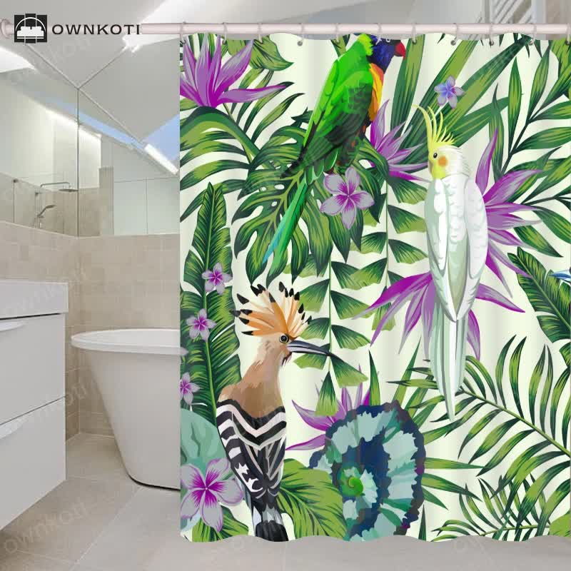 Waterproof Tropical Style Shower Curtain