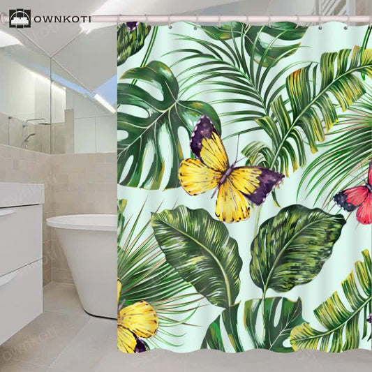 Waterproof Tropical Style Shower Curtain