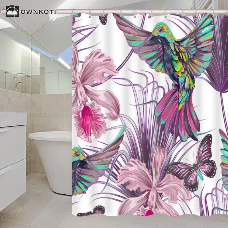 Waterproof Tropical Style Shower Curtain