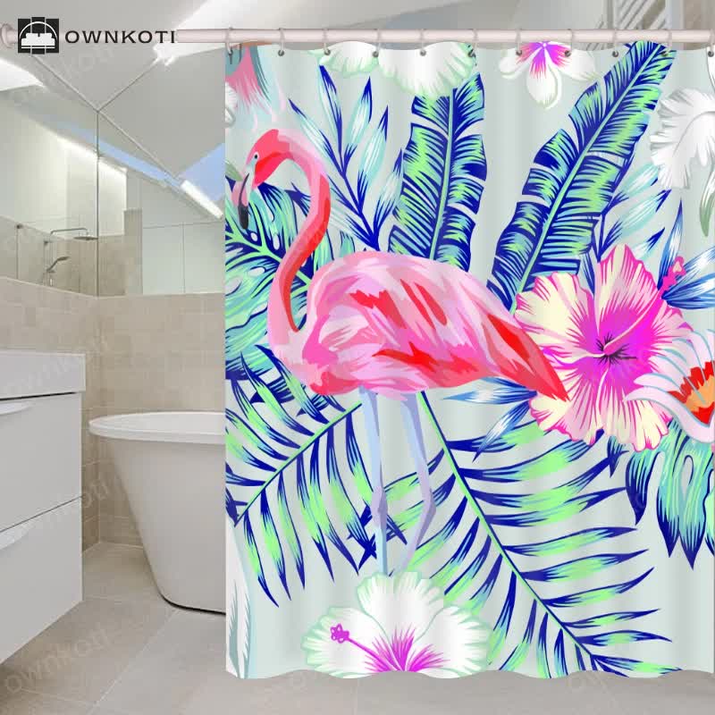 Waterproof Tropical Style Shower Curtain