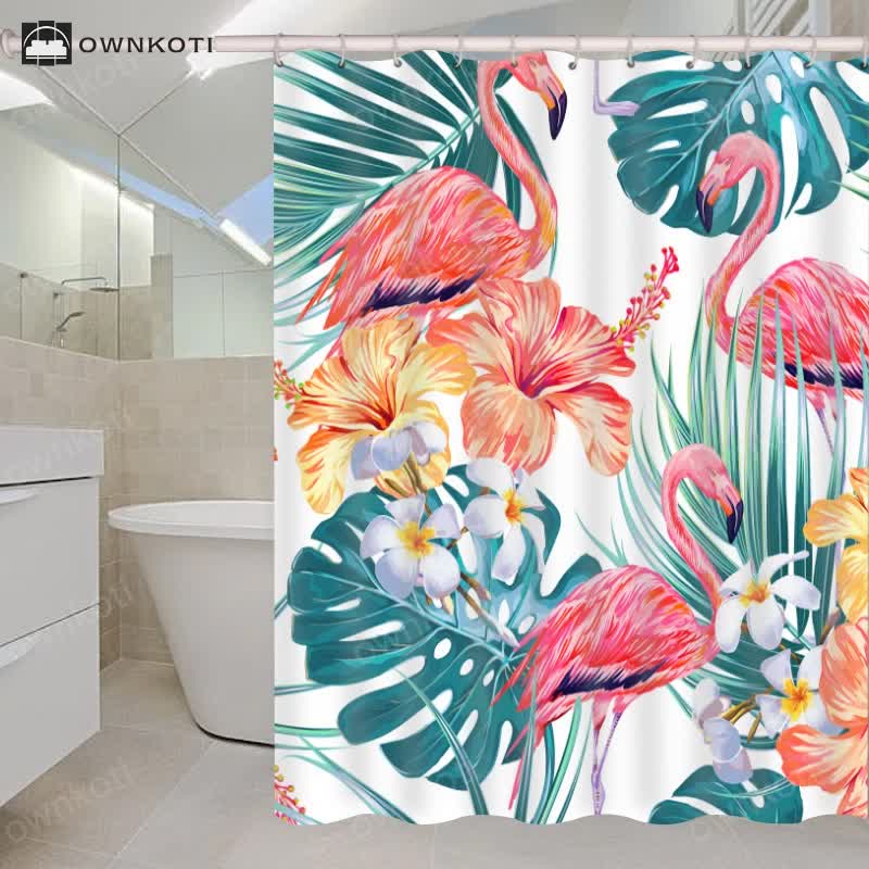 Waterproof Tropical Style Shower Curtain