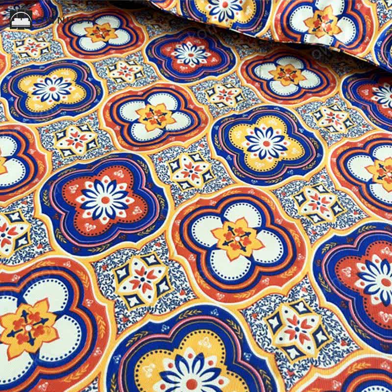 Vintage Boho Floral Pattern Tablecloth