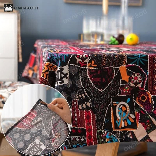 Retro Ethnic Abstract Art Tablecloth