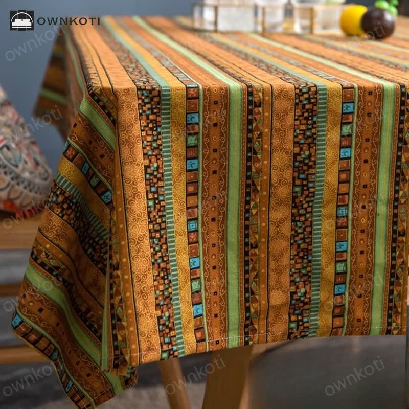 Retro Ethnic Abstract Art Tablecloth