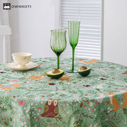 Cute Deer Jungle Animal Rectangular Tablecloth