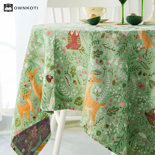 Cute Deer Jungle Animal Rectangular Tablecloth