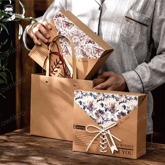 Retro Kraft Paper Gift Box Packaging Box