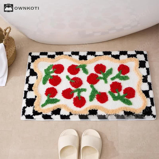 Pastoral Style Plant & Flower Absorbent Floor Mat