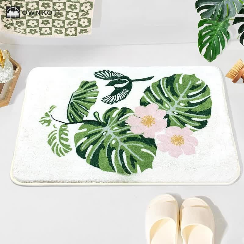 Pastoral Style Plant & Flower Absorbent Floor Mat