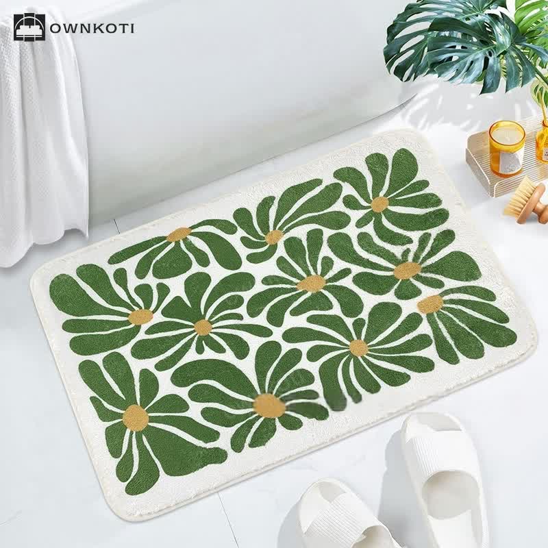 Pastoral Style Plant & Flower Absorbent Floor Mat