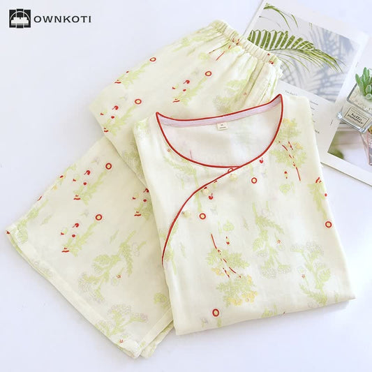Bamboo Fiber Refresh Floral Soft Pajama Set