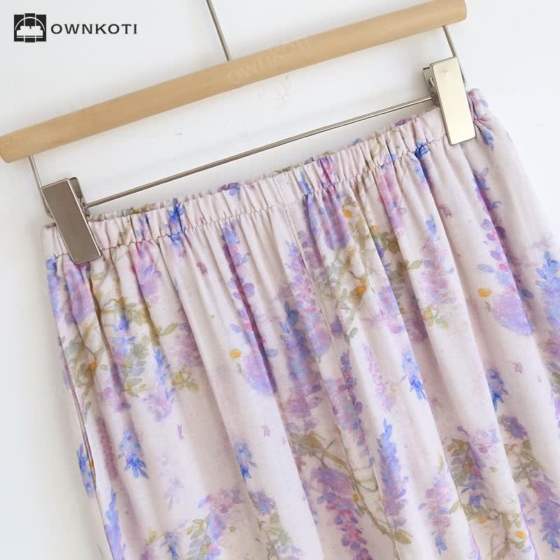 Rural Wisteria Bamboo Fiber Pajama Set