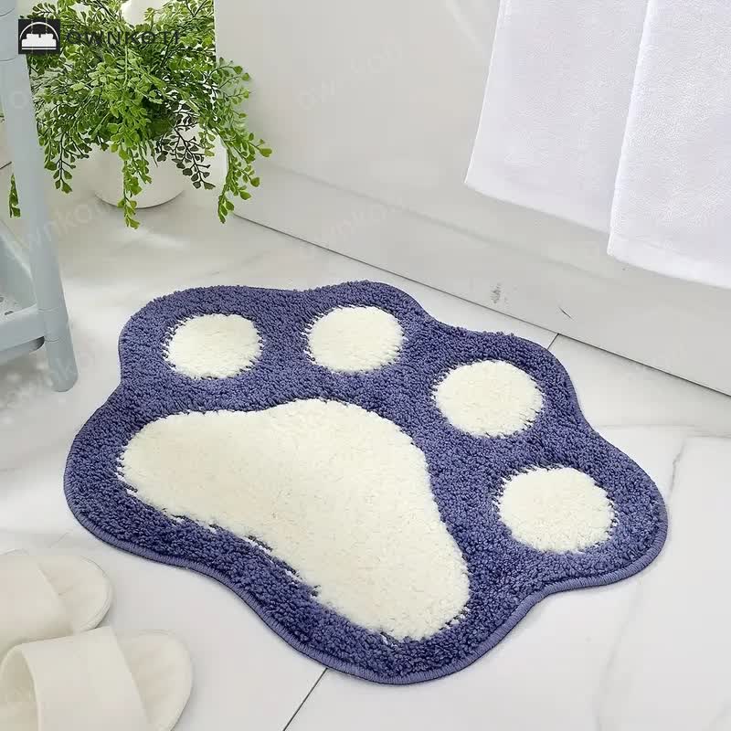 Cute Cartoon Paw Absorbent Floor Mat