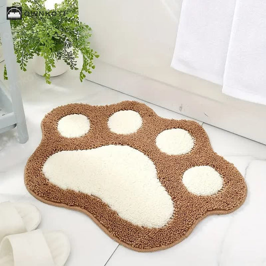 Cute Cartoon Paw Absorbent Floor Mat