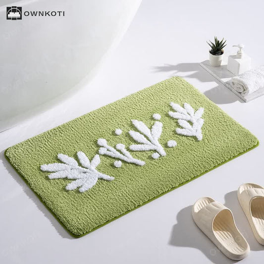 Branch Leaf Plant Bathroom Absorbent Floor Mat