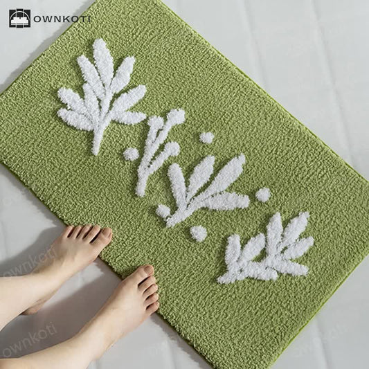 Branch Leaf Plant Bathroom Absorbent Floor Mat