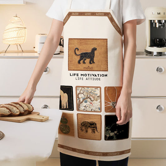 Vintage Animal Pattern Waterproof and Oil Resistant Apron