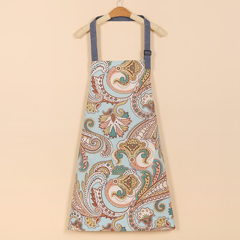 Retro Ethnic Style Floral Cotton Apron