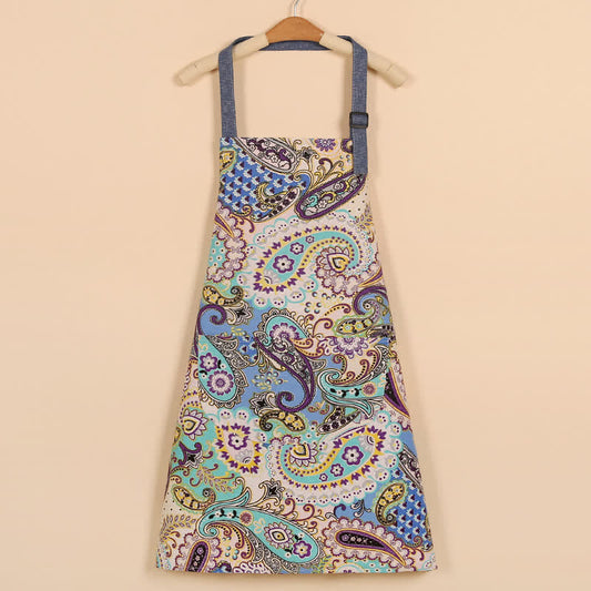 Retro Ethnic Style Floral Cotton Apron