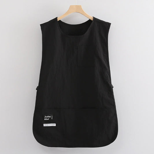Solid Color Waistcoat Vest Waterproof Apron