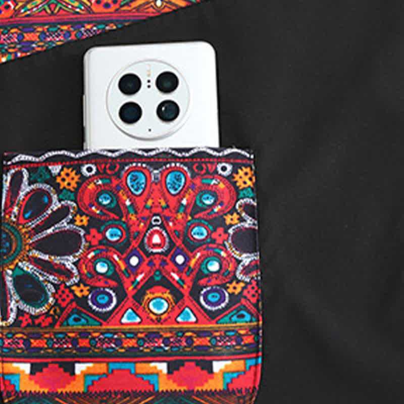 Stylish Ethnic Style Kitchen Apron with Pockets