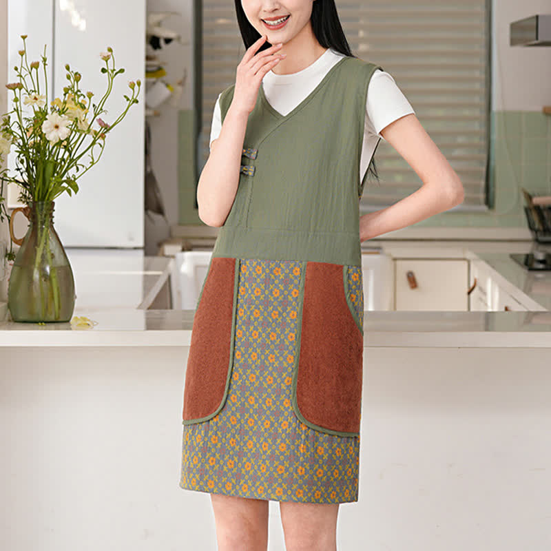 Pure Cotton Vintage Waterproof Vest Apron