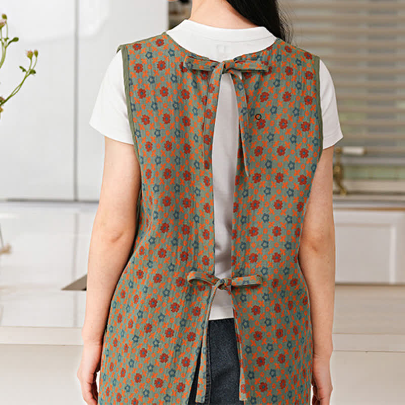 Pure Cotton Vintage Waterproof Vest Apron