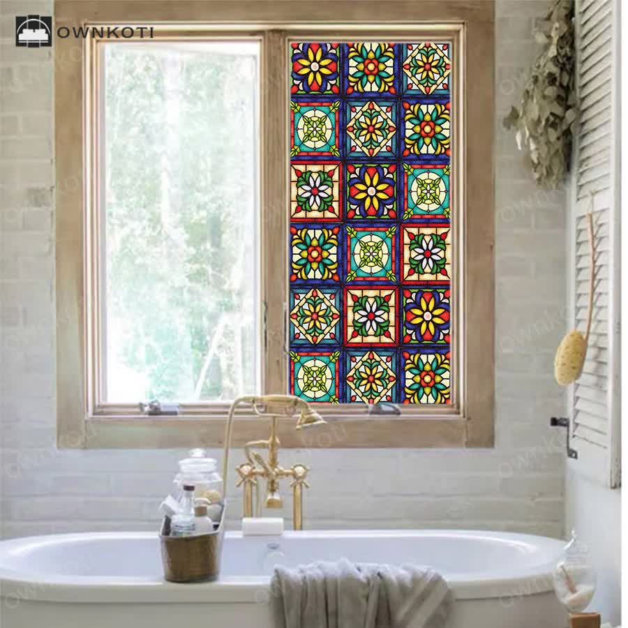 Exotic Stained Privacy Static Frosted Film