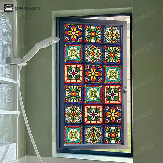 Exotic Stained Privacy Static Frosted Film