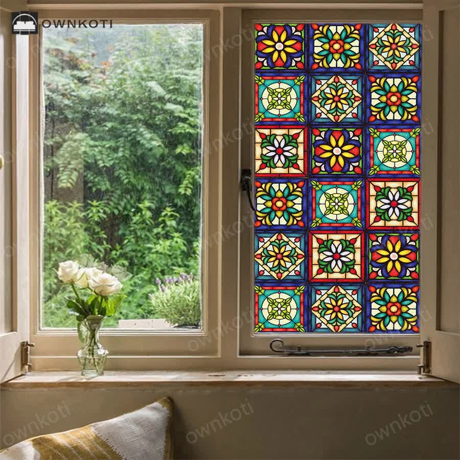 Exotic Stained Privacy Static Frosted Film