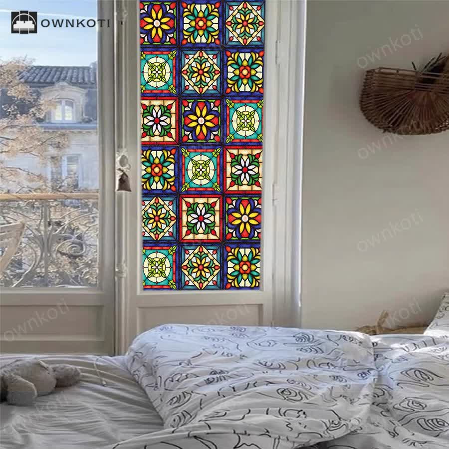 Exotic Stained Privacy Static Frosted Film