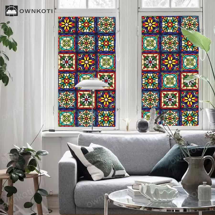 Exotic Stained Privacy Static Frosted Film