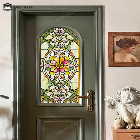 Retro Baroque Style Static Privacy Film