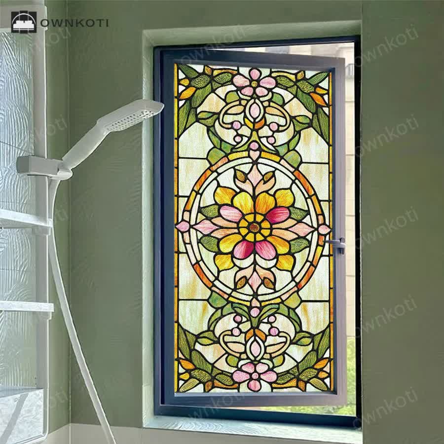Retro Baroque Style Static Privacy Film
