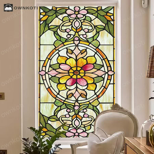Retro Baroque Style Static Privacy Film
