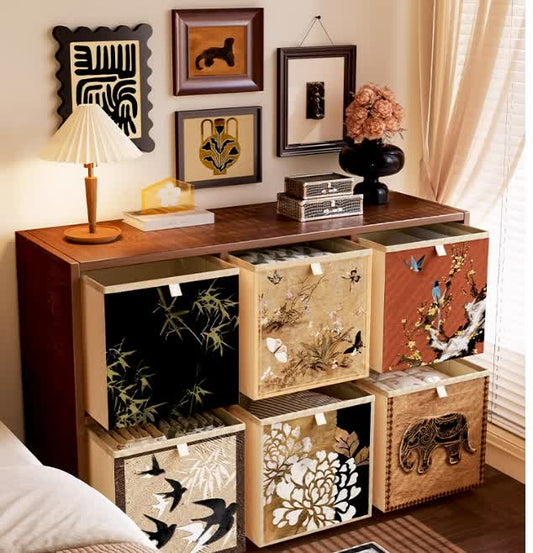 Vintage Oxford Cloth Foldable Cubes Organizer