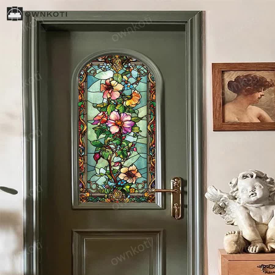 Baroque Floral Static Frosted Privacy Film