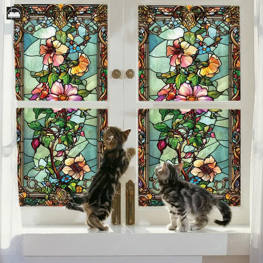 Baroque Floral Static Frosted Privacy Film