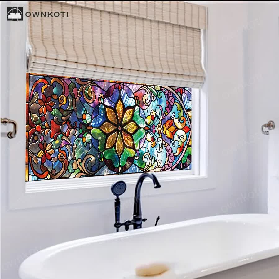 Retro Stained Static Frosted Privacy Film