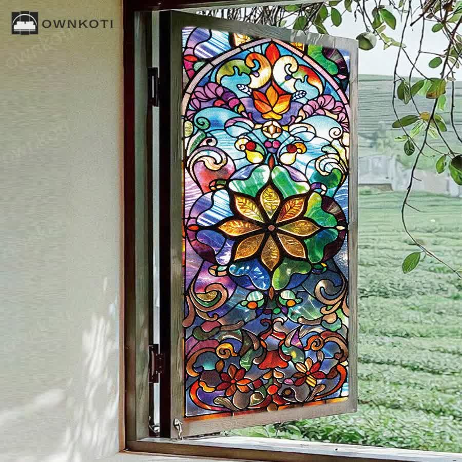 Retro Stained Static Frosted Privacy Film