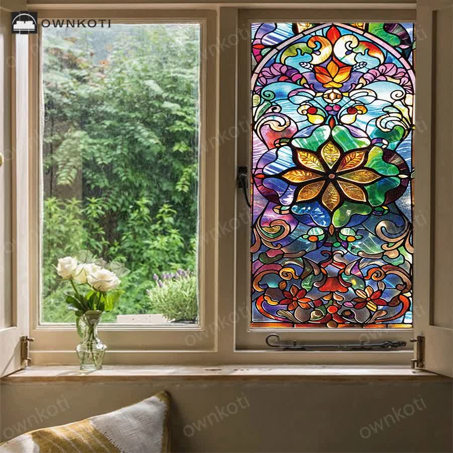 Retro Stained Static Frosted Privacy Film